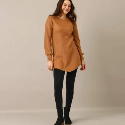 Pull-tunique maille fantaisie