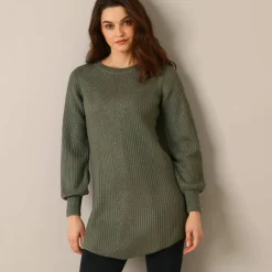 Pull-tunique maille fantaisie