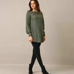 Pull-tunique maille fantaisie