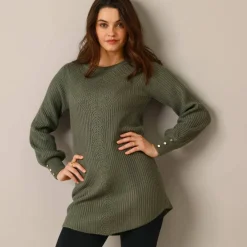 Pull-tunique maille fantaisie