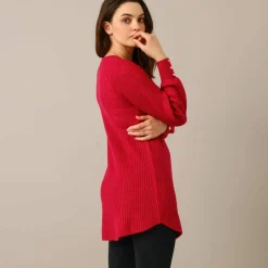 Pull-tunique maille fantaisie