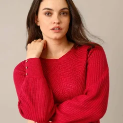 Pull-tunique maille fantaisie