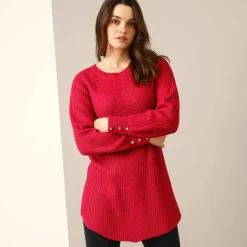 Pull-tunique maille fantaisie