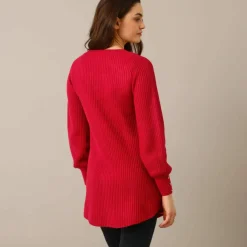 Pull-tunique maille fantaisie