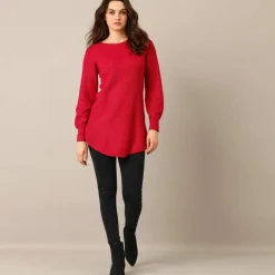 Pull-tunique maille fantaisie