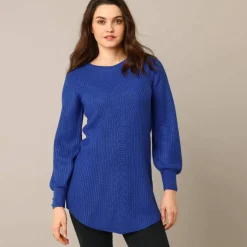 Pull-tunique maille fantaisie