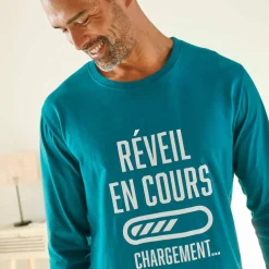 Pyjama col rond à message