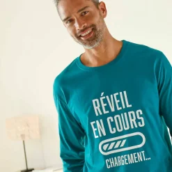 Pyjama col rond à message