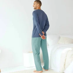 Pyjama col tunisien bi-matière