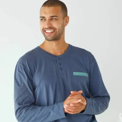Pyjama col tunisien bi-matière