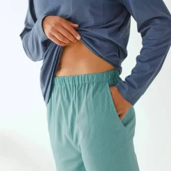 Pyjama col tunisien bi-matière