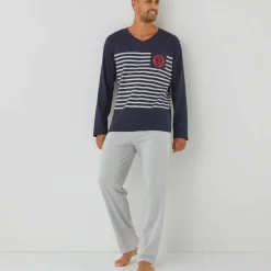 Pyjama col V à message