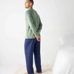 Pyjama coton imprimé message, manches longues