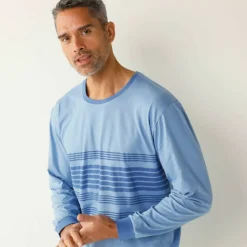 Pyjama coton rayé manches longues