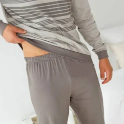 Pyjama coton rayé manches longues