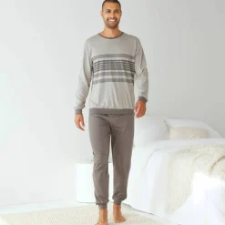 Pyjama coton rayé manches longues