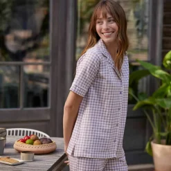 Pyjama court imprimé carreaux