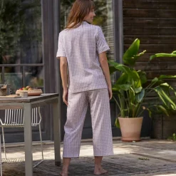 Pyjama court imprimé carreaux