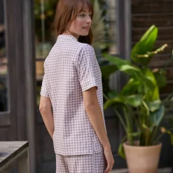 Pyjama court imprimé carreaux