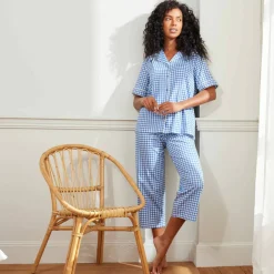 Pyjama court imprimé carreaux