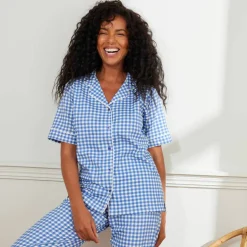 Pyjama court imprimé carreaux