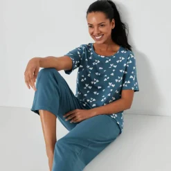 Pyjama court imprimé cœurs