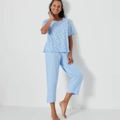 Pyjama court imprimé fleuri