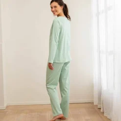 Pyjama en coton imprimé oiseaux manches longues