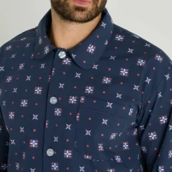 Pyjama imprimé popeline polyester/coton