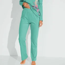 Pyjama manches longues imprimé rosaces - coton