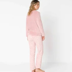 Pyjama manches longues maille polaire motif 