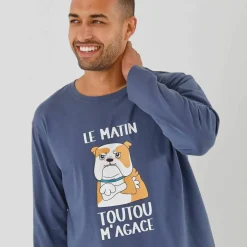 Pyjama message motif toutou manches longues