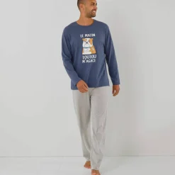 Pyjama message motif toutou manches longues