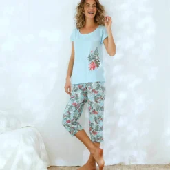 Pyjama pantacourt imprimé - coton modal