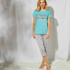 Pyjama pantacourt imprimé ville étoilée