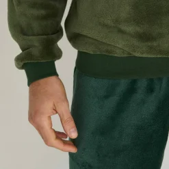 Pyjama pantalon bicolore maille polaire manches longues