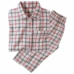 Pyjama pantalon en flanelle tissé teint carreaux