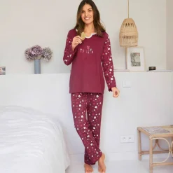 Pyjama pantalon imprimé fleurs - pur coton