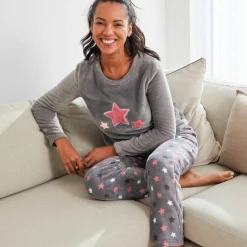 Pyjama pantalon polaire "étoiles", toucher peluche