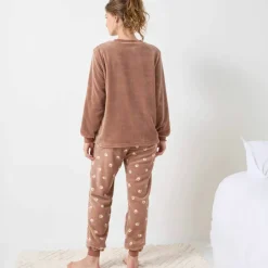 Pyjama polaire "ours blanc," manches longues
