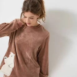 Pyjama polaire "ours blanc," manches longues