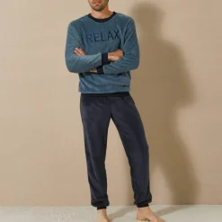 Pyjama "Relax" en maille polaire, toucher peluche