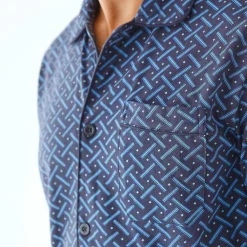 Pyjama short boutonné en maille imprimée