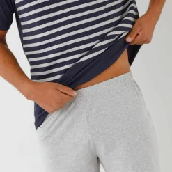 Pyjama short col V à message