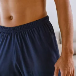 Pyjama short col V à message