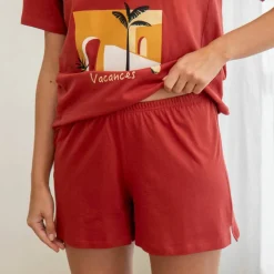 Pyjama short coton imprimé 