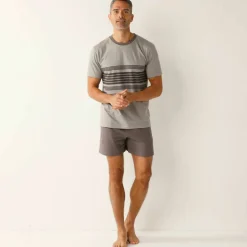 Pyjama short coton rayé