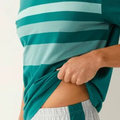 Pyjama short coton rayures placées col rond