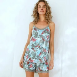 Pyjama short imprimé - coton modal
