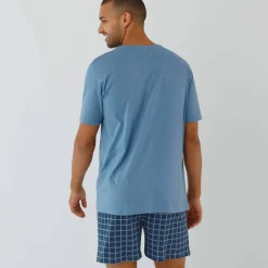 Pyjama short imprimé message, manches courtes